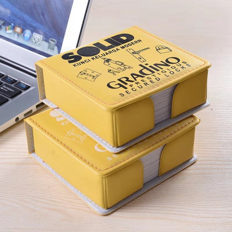 Custom Sticky Notes Memo Pad with Pu Leather Box