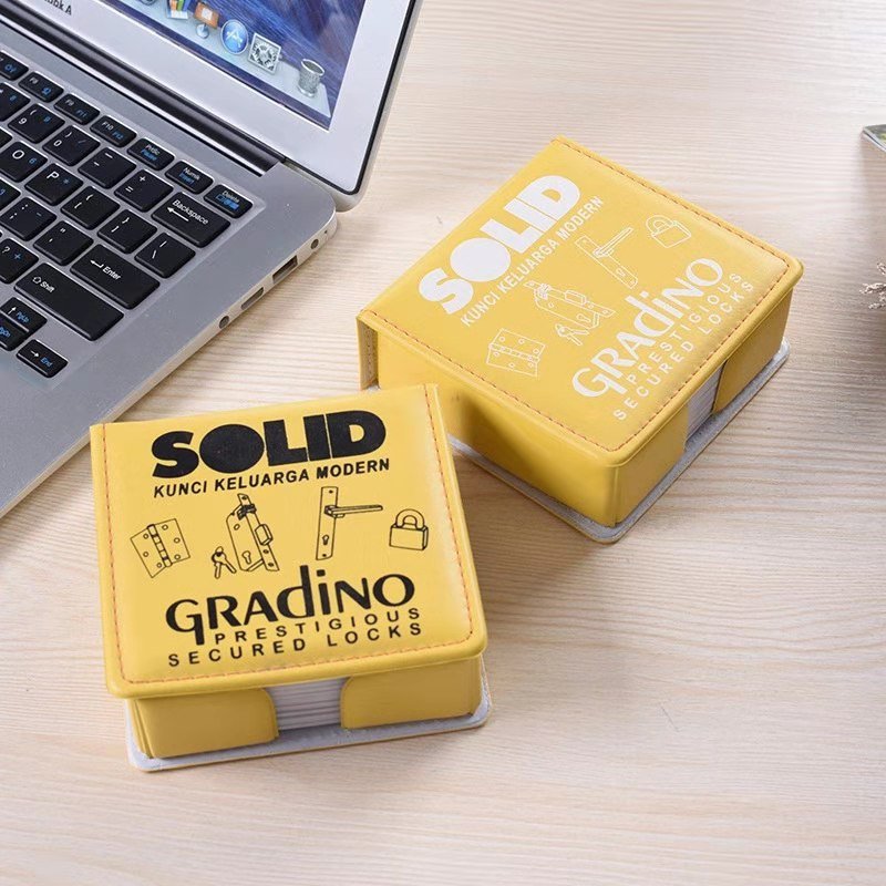 Custom Sticky Notes Memo Pad with Pu Leather Box