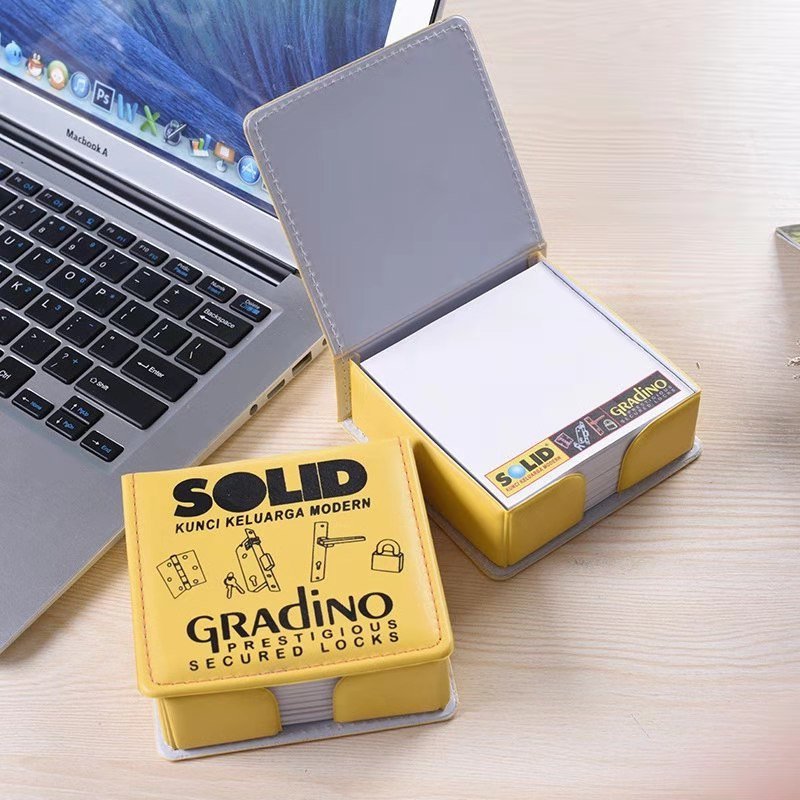 Custom Sticky Notes Memo Pad with Pu Leather Box