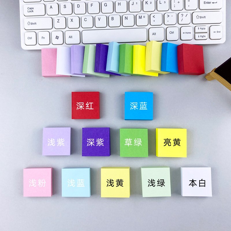 Colorful Mini Ins Self-Adhesive Sticky Notes Small Square Paper Index Stickers for Students Tearable-Wholesale Office Stationery