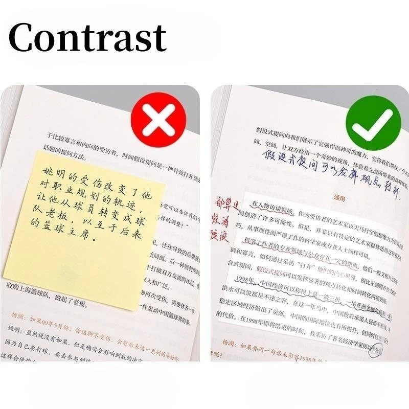 50 Sheets Transparent Sticky Notes Scrapes Stickers Note Pads Posted it Paper Clear Notepad School Stationery Office Supplies