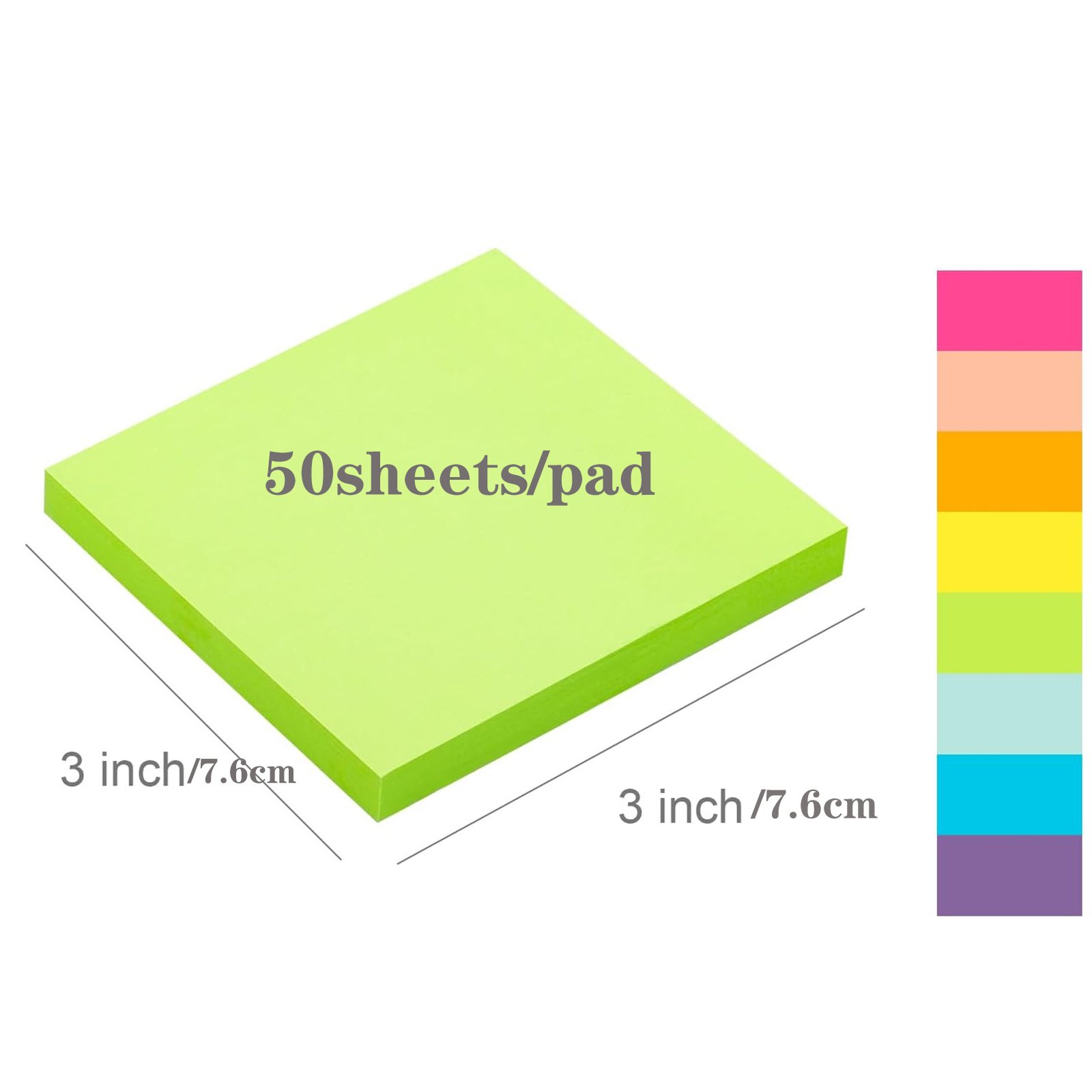 Self-adhesive Pet Custom Memo Pad Sticky Notes 3x3 Inches,Bright Colors Self-Stick Pads