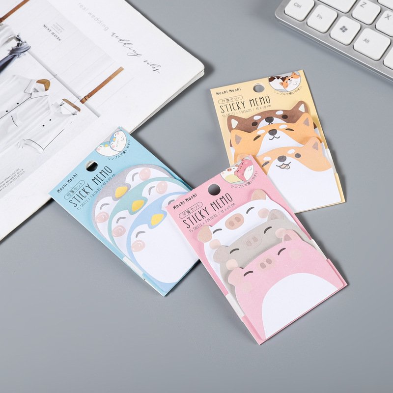 new design cute funny portable mini cartoon themed animals memo pad