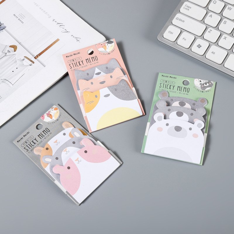 new design cute funny portable mini cartoon themed animals memo pad