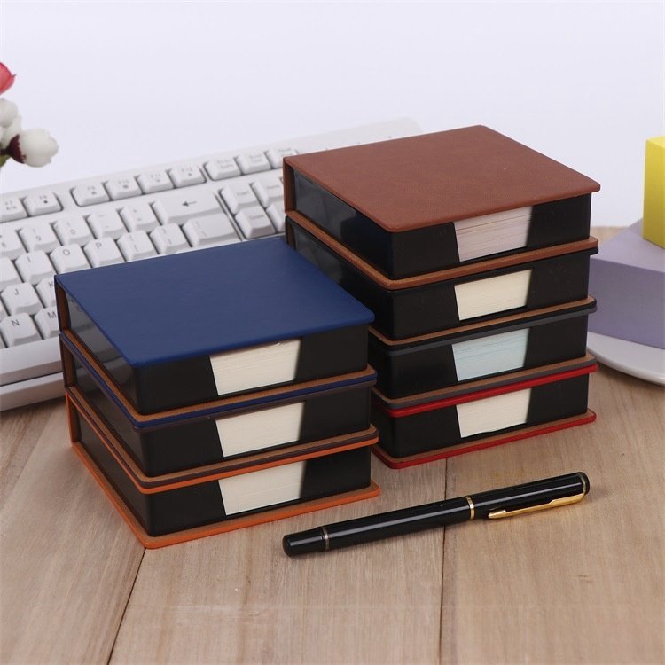 Factory wholesale A9 pu sticky note holder Note pad Paper brick Business Office School supplies customizable LoGo