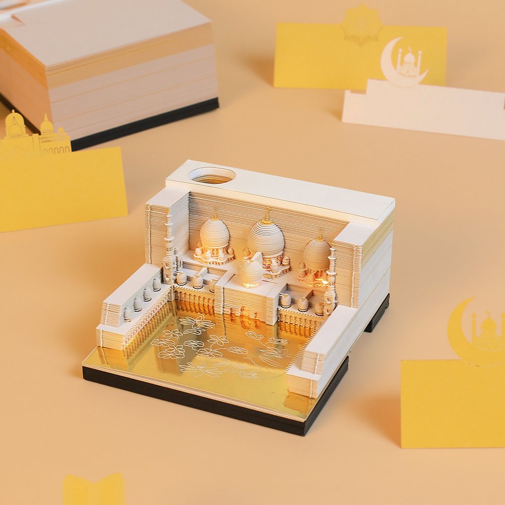 Stationary and Desktop Gift 3D Architectural Masjid Model Paper Mosque Note Memo Pad
