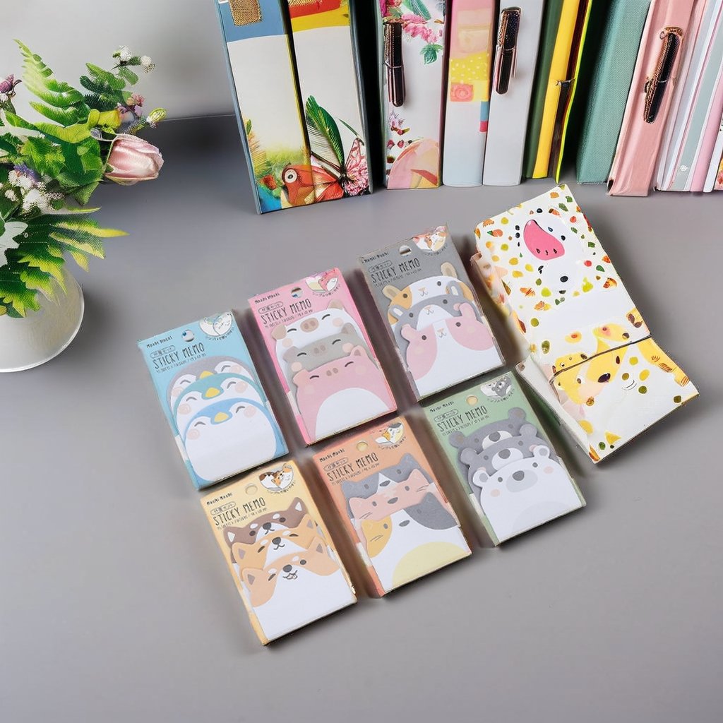 6pcs/set Sticky note Message note Animal shape Notepad self-adhesive Irregular shape Decorative sticker customizable Wholesale