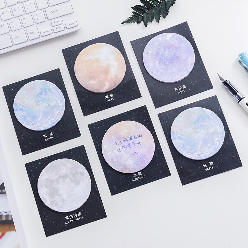 Cartoon Planet Series Memo Pad Stationery Memo Pad Retro Memo Pads 30 Sheets