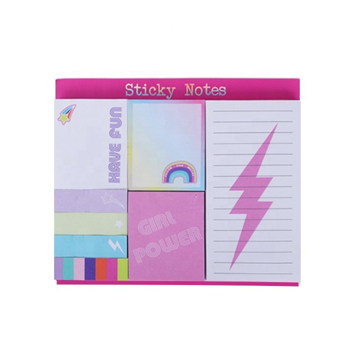 Cute Sticky Notes Set Note Set School Stationary Set Kids Memo Pink Notes Custom