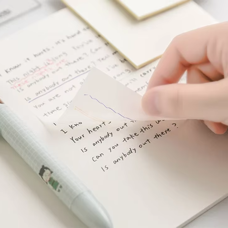 Custom Translucent Sticky Note Waterproof Self-Adhesive Sticky Note Pads 3x3 inch Transparent Sticky Notes