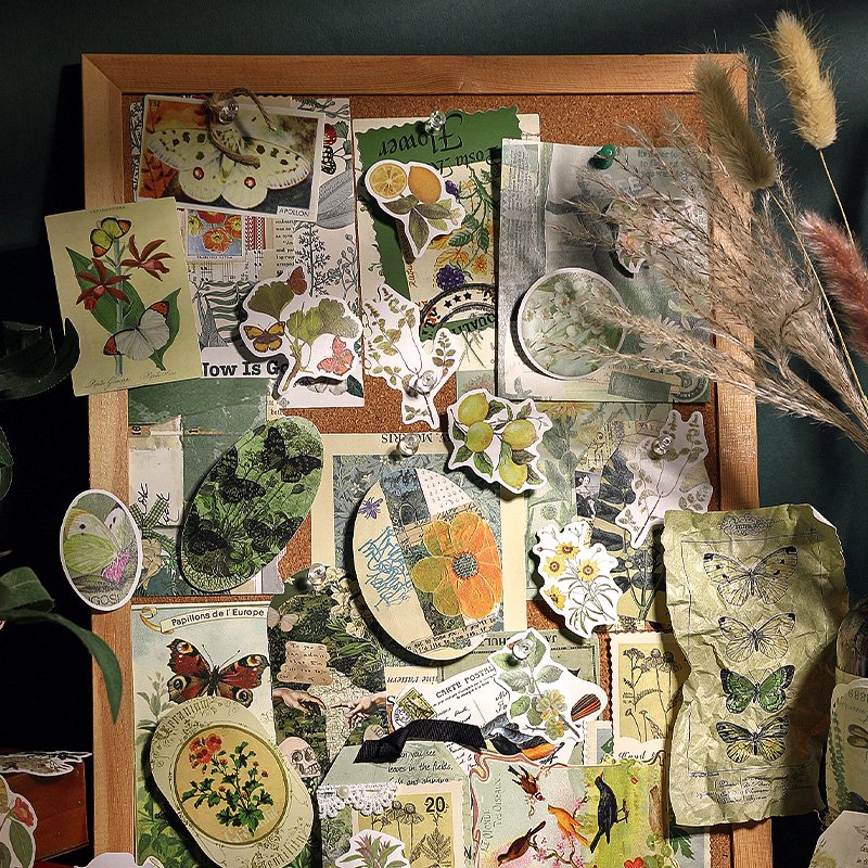 Simno 200pcs Retro Scrapbook Material Paper Journal Decoration Memo Pad stationery products Vintage Scrapbooking Supplies