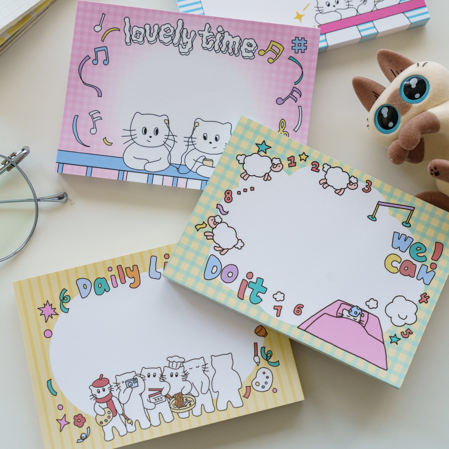 Mr. Paper 8 Designs 80 Pages Memo Pad Cartoon Animal Series Kawaii Cat Decoration Memo Set for Diary Scrap Book DIY Albums Kid