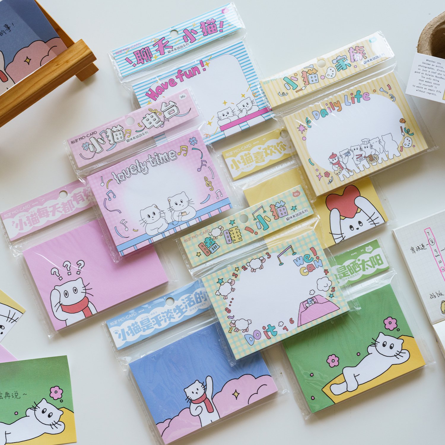 Mr. Paper 8 Designs 80 Pages Memo Pad Cartoon Animal Series Kawaii Cat Decoration Memo Set for Diary Scrap Book DIY Albums Kid