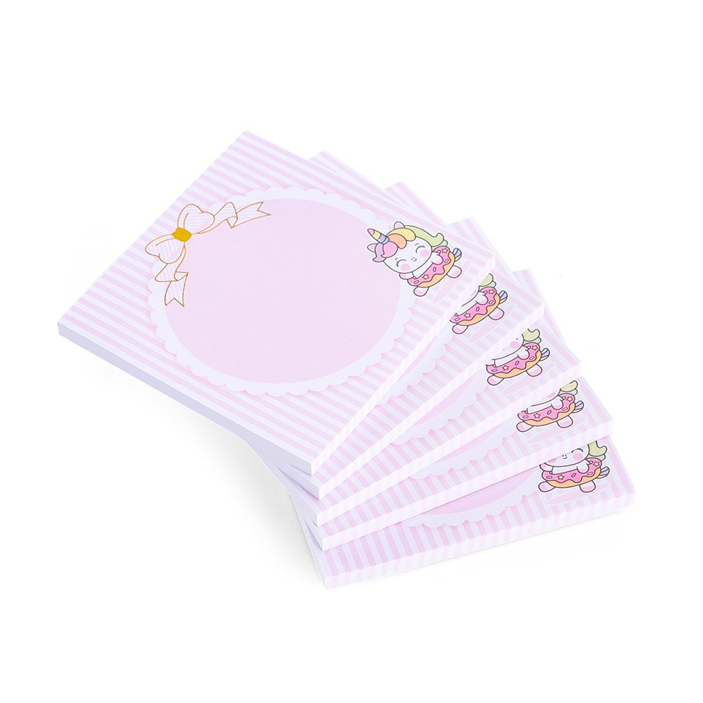 Promote High Quality Custom Design Cute Memopad Stationery Kawaii Bow Style Gold Foil Sticky Notes