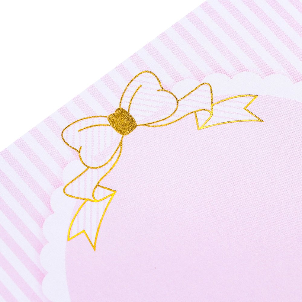 Promote High Quality Custom Design Cute Memopad Stationery Kawaii Bow Style Gold Foil Sticky Notes