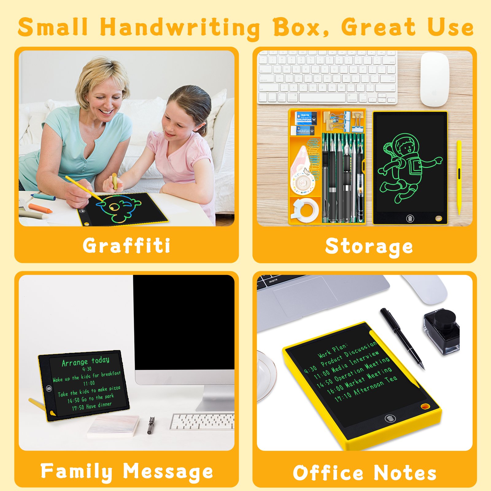 Stationery box 9.5 inch LCD digital electronic memo pad drawing boards multi color screen writing box
