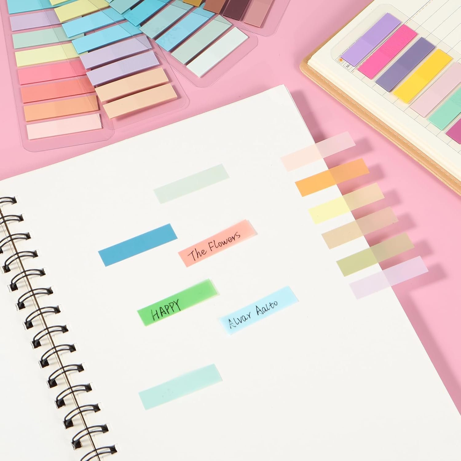 3600Pcs Sticky Tabs 180 Color Transparent Sticky Note Tabs Posted It Tabs Repositionable Flags Strip Bible reading