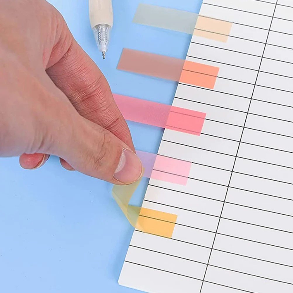 3600Pcs Sticky Tabs 180 Color Transparent Sticky Note Tabs Posted It Tabs Repositionable Flags Strip Bible reading