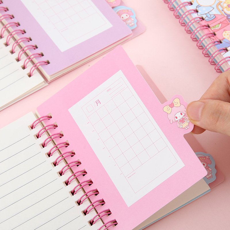 Cartoon Little Girl Handheld Ledger Cute Girl Heart Pocket Book Primary School Student Notebook Split Page Loose Leaf Gift