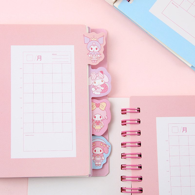 Cartoon Little Girl Handheld Ledger Cute Girl Heart Pocket Book Primary School Student Notebook Split Page Loose Leaf Gift