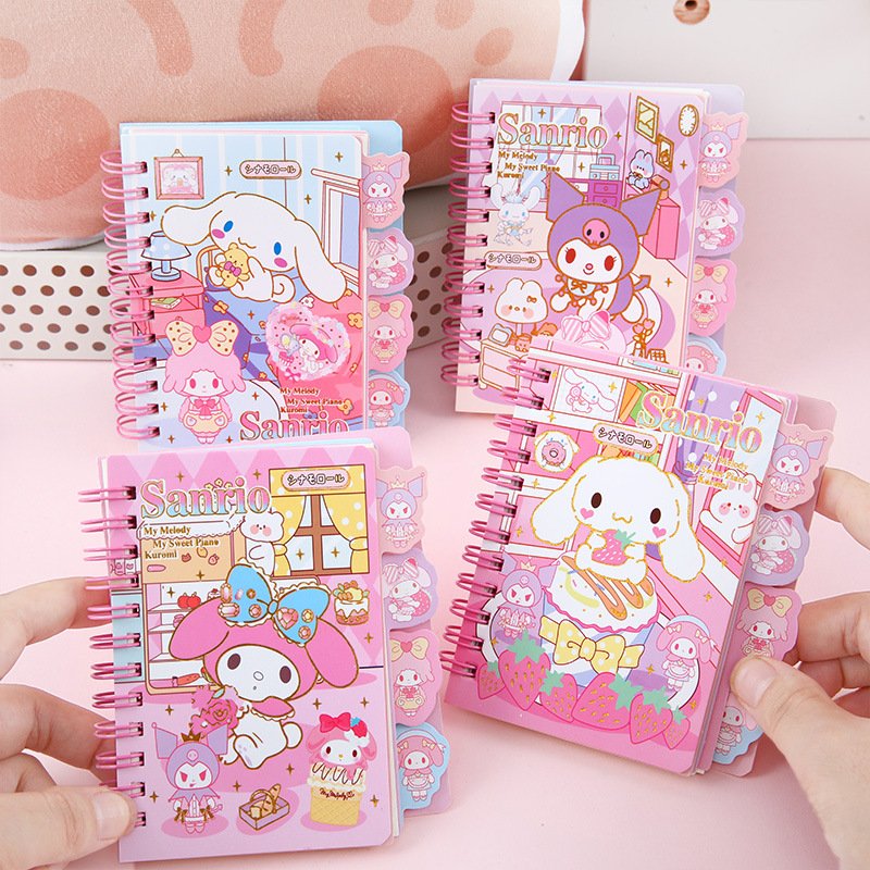 Cartoon Little Girl Handheld Ledger Cute Girl Heart Pocket Book Primary School Student Notebook Split Page Loose Leaf Gift
