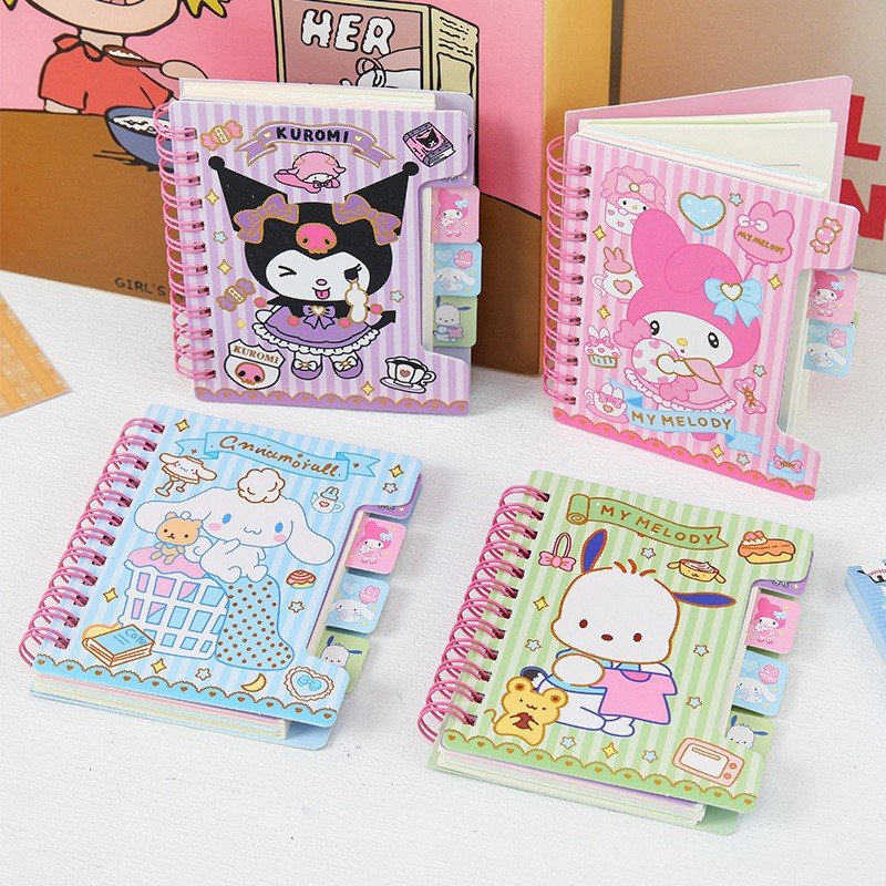 Cartoon Little Girl Handheld Ledger Cute Girl Heart Pocket Book Primary School Student Notebook Split Page Loose Leaf Gift