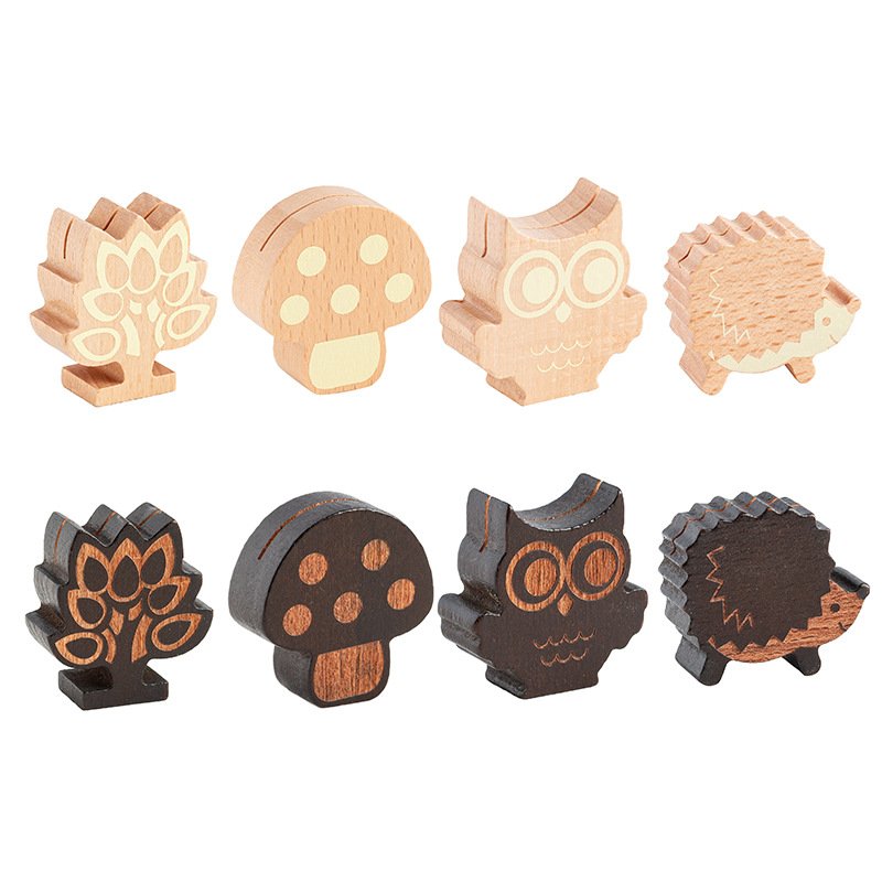 Wood forest cute animal plants card slot Wood materials environmental protection message folder Photo folder