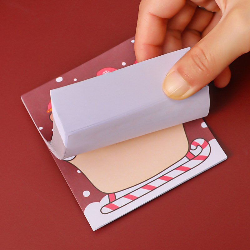 2024 Cartoon Christmas Memo Pads Stationery Kawaii Memo Pads Santa Claus Memo Pads 50 Sheets Decorative Notepad