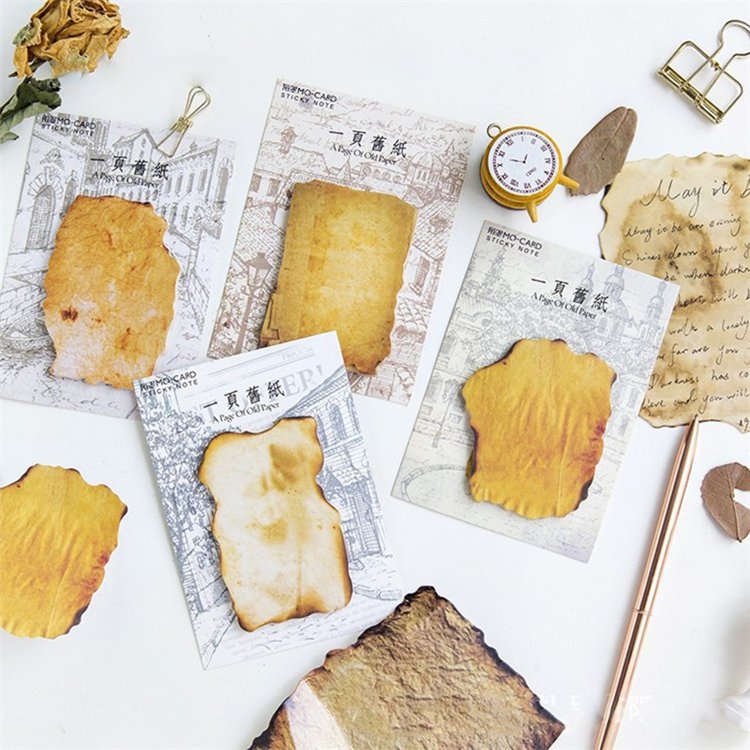 Retro Distressed Craft Memo Pad Basic Color Notebook Printing Simple Memo Folder School Office Supplies