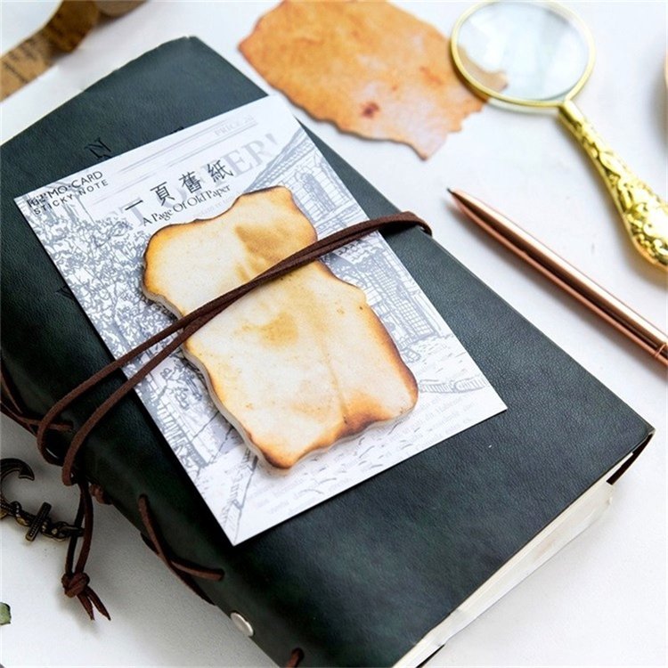 Retro Distressed Craft Memo Pad Basic Color Notebook Printing Simple Memo Folder School Office Supplies