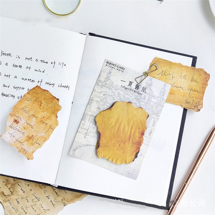 Retro Distressed Craft Memo Pad Basic Color Notebook Printing Simple Memo Folder School Office Supplies