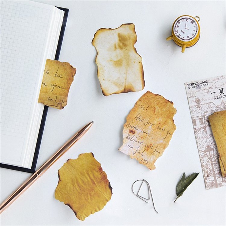 Retro Distressed Craft Memo Pad Basic Color Notebook Printing Simple Memo Folder School Office Supplies