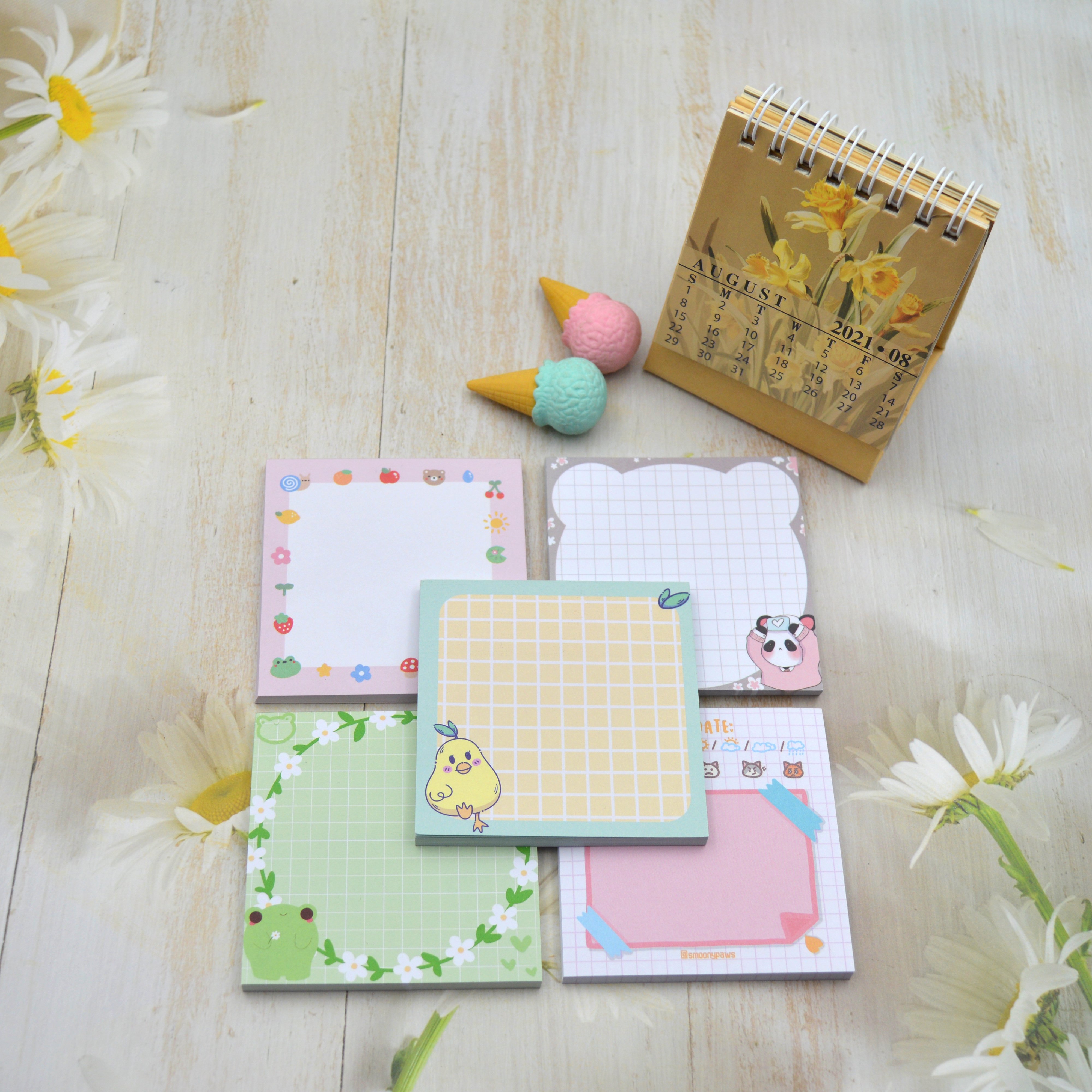 Customized Printing Cute Style Notepad Creative Cartoon Square Sticker Stationery Sticky Note Notepad Memopad