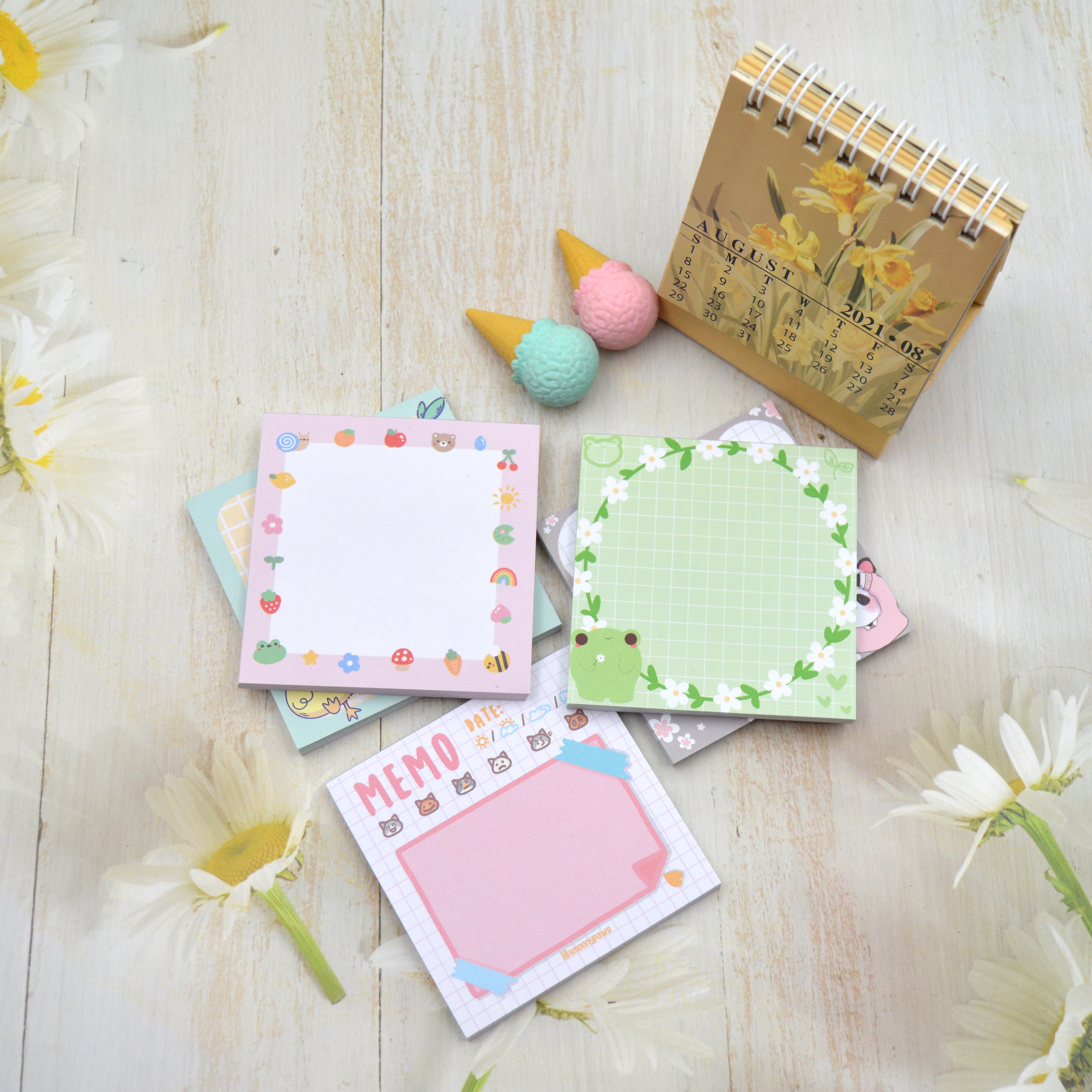 Customized Printing Cute Style Notepad Creative Cartoon Square Sticker Stationery Sticky Note Notepad Memopad