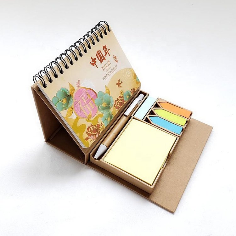 Custom Design Creative Cardboard Monthly inspirational Desk Calendar Printing with Memo Notes Pad