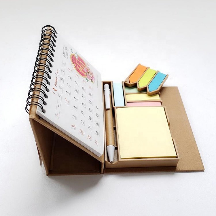 Custom Design Creative Cardboard Monthly inspirational Desk Calendar Printing with Memo Notes Pad