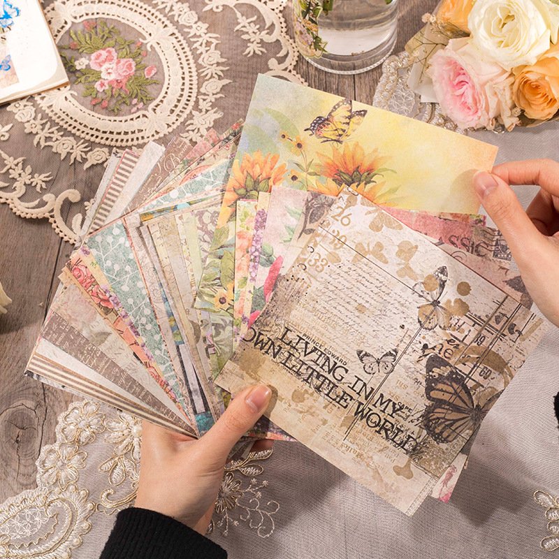 30pcs/pack Bouquet-like Love Series DIY Material Paper Retro Artistic Journal Decoration Base Paper 8 Models