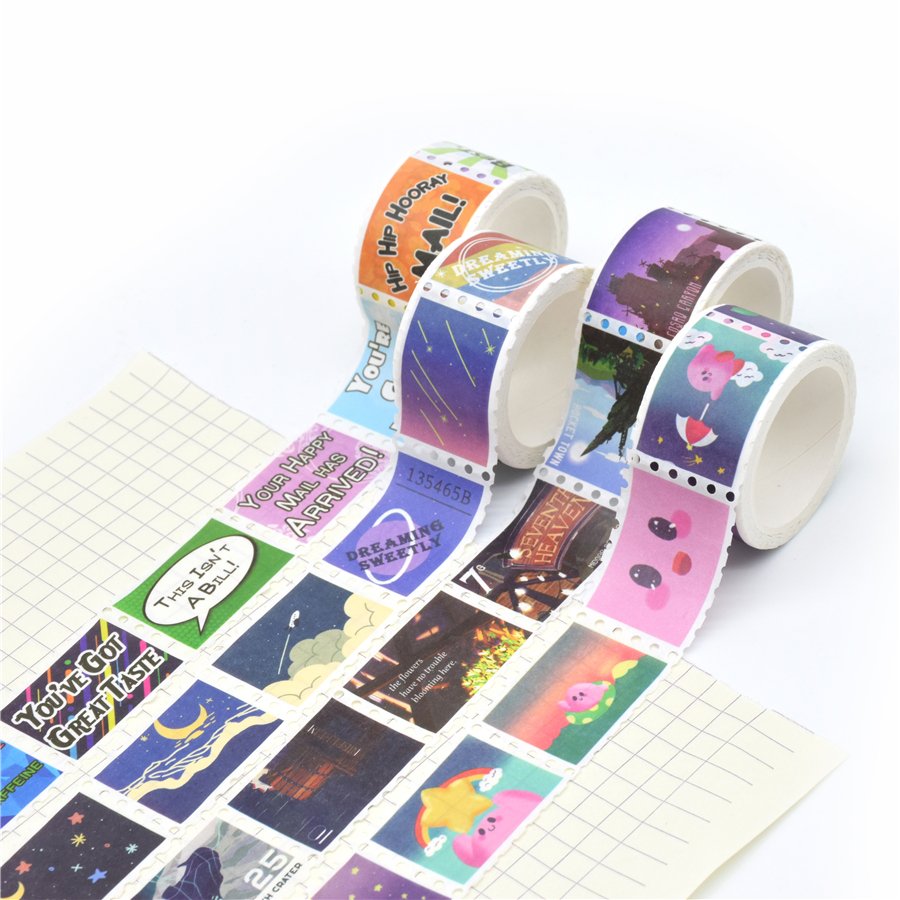 Custom printing vintage postage stamp sticker paper washi tape