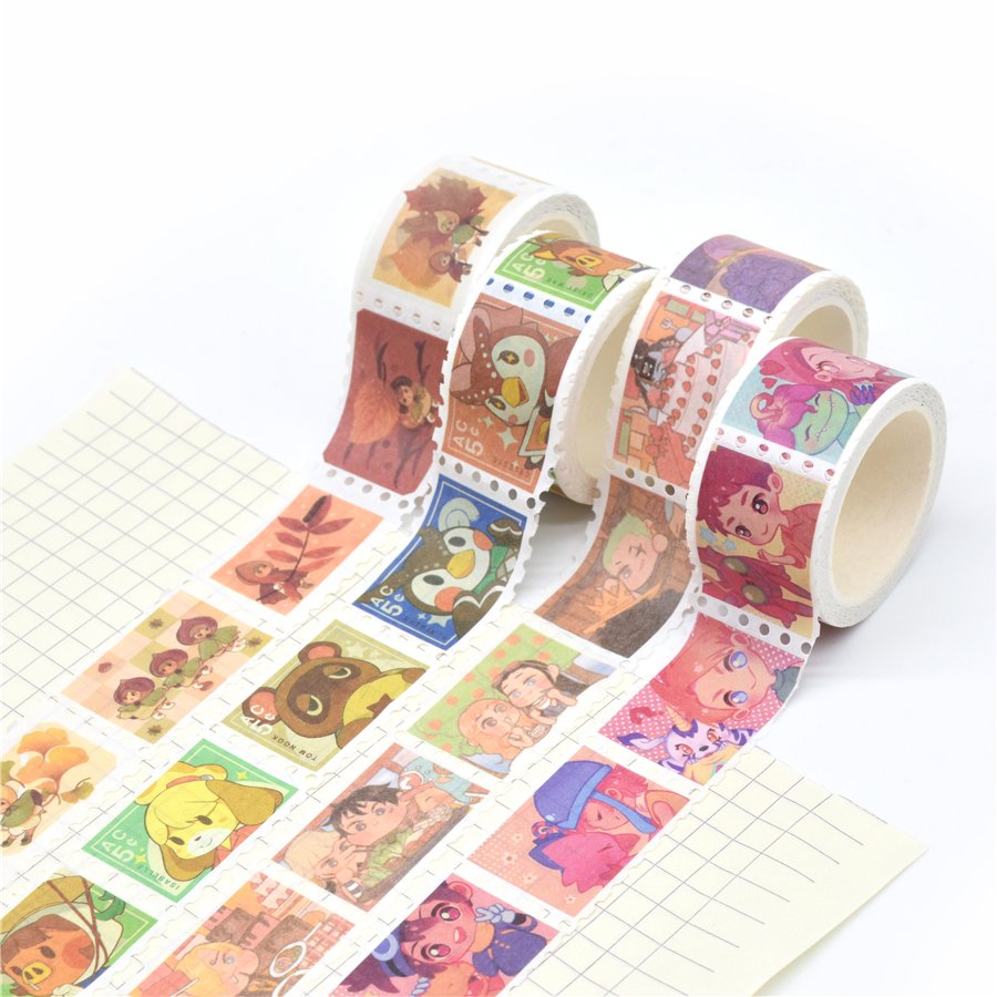 Custom printing vintage postage stamp sticker paper washi tape