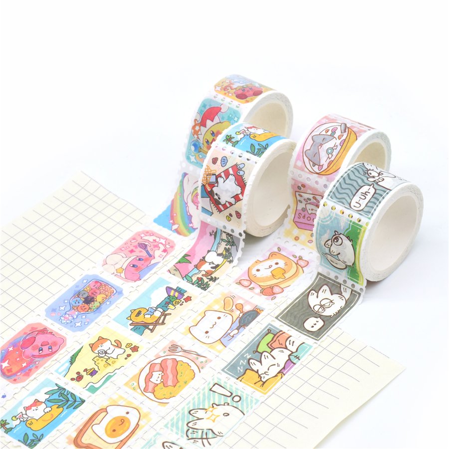 Custom printing vintage postage stamp sticker paper washi tape