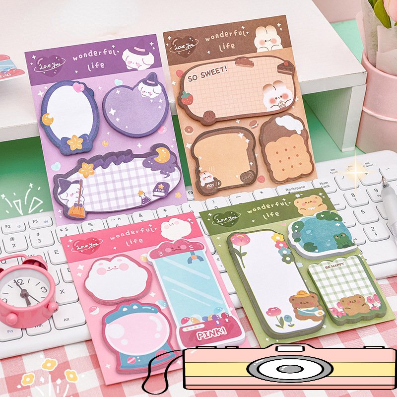 Cartoon Papeleria Combination Sticky Notes Kawaii Sticky Notes Memo Pads Stationary School Supplies