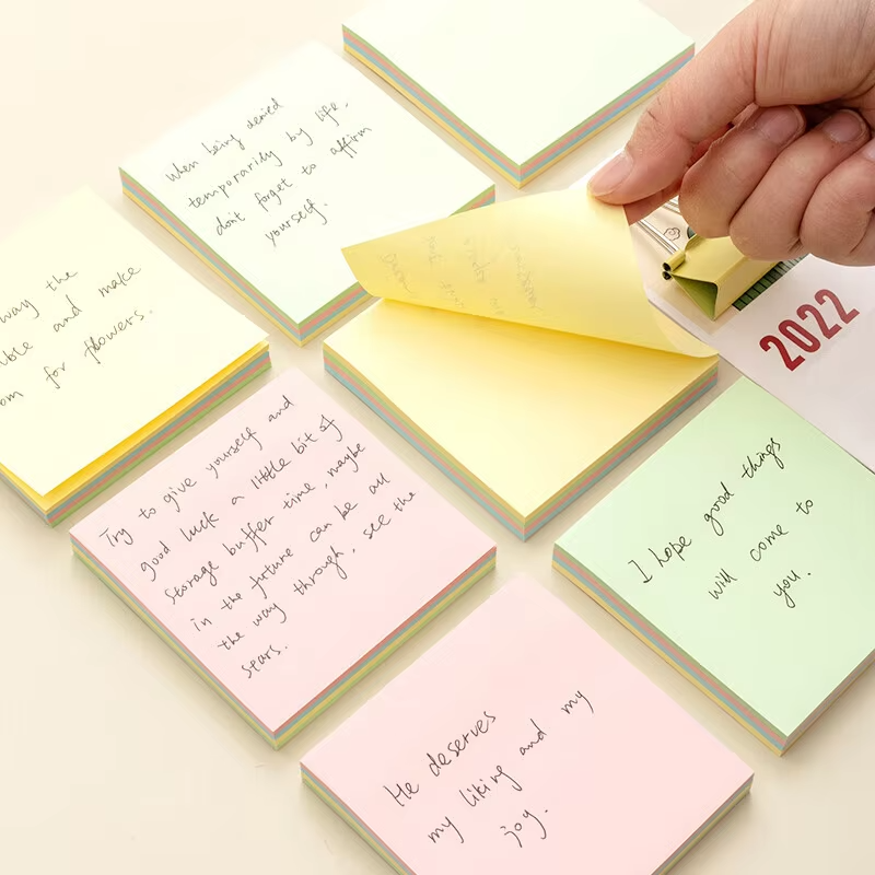 Custom Die Cut Office Student Home Message Mark Different Colors Sticky Note Pad