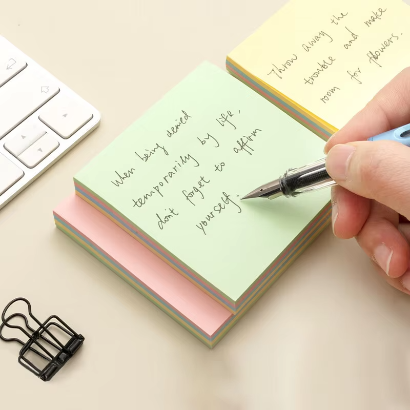 Custom Die Cut Office Student Home Message Mark Different Colors Sticky Note Pad