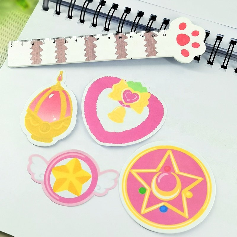Manufacturer stationery customized kawaii cute die cut sticky notes memo pads set