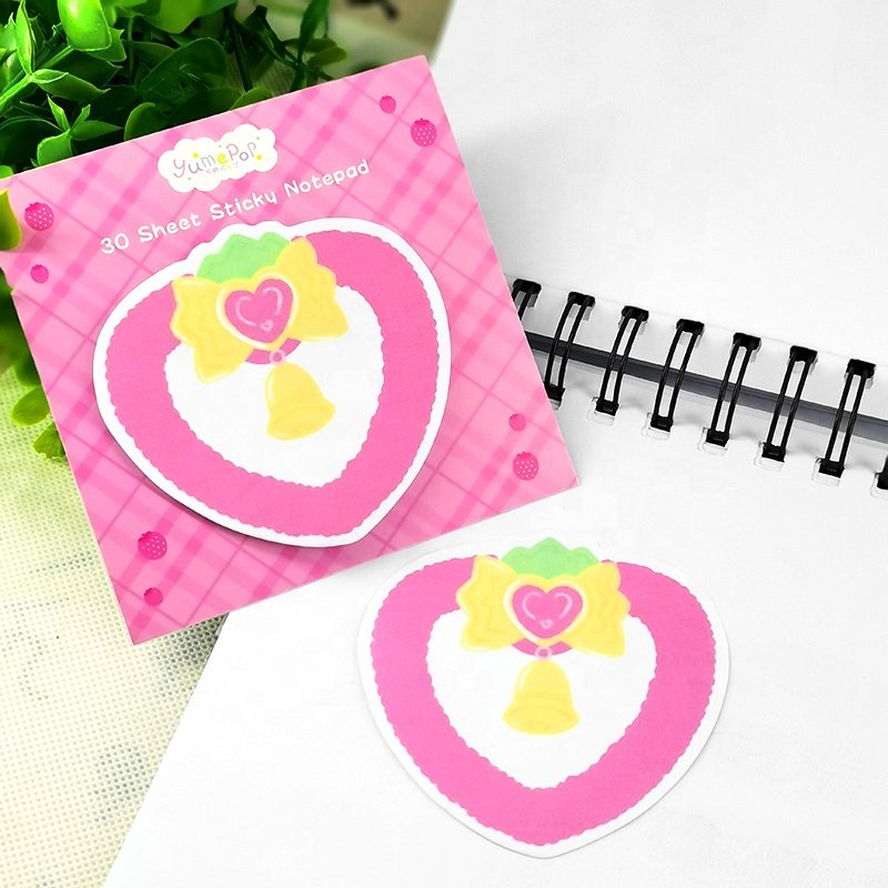 Manufacturer stationery customized kawaii cute die cut sticky notes memo pads set