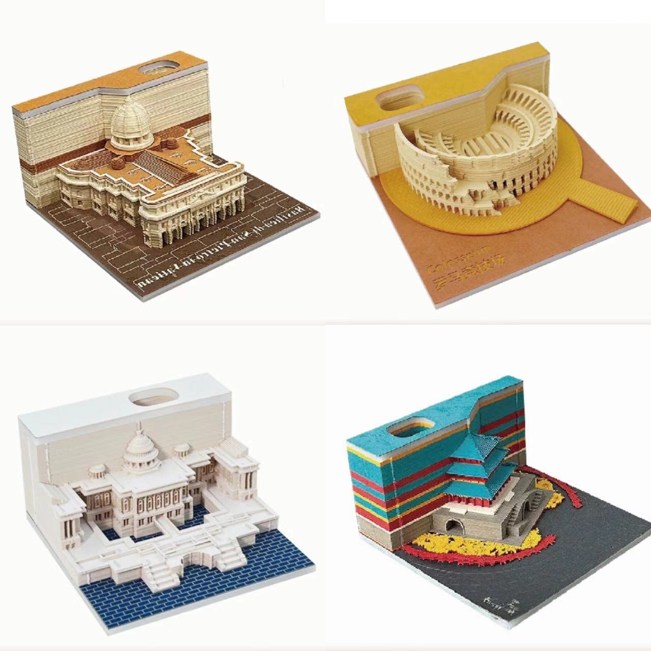 Beijing Creative Desktop Decoration Paper Carving Memo Pads Unique Gifts