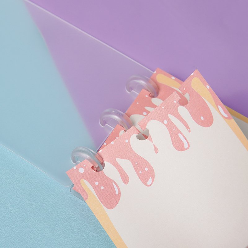 Custom disc bound PP notepads custom logo printed sticky note memo pad