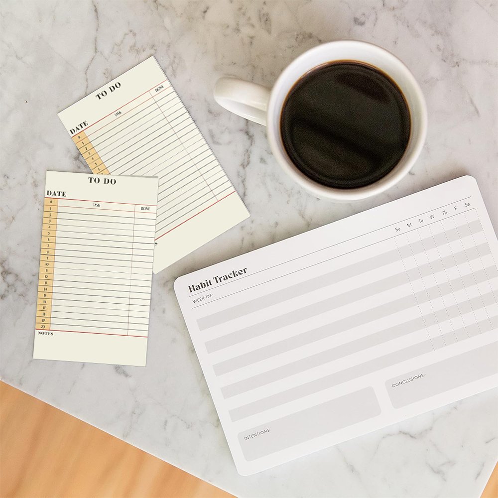 Daily Planner card Double Sided To-Do List Custom Design Printing Notepad Productivity Work Checklist
