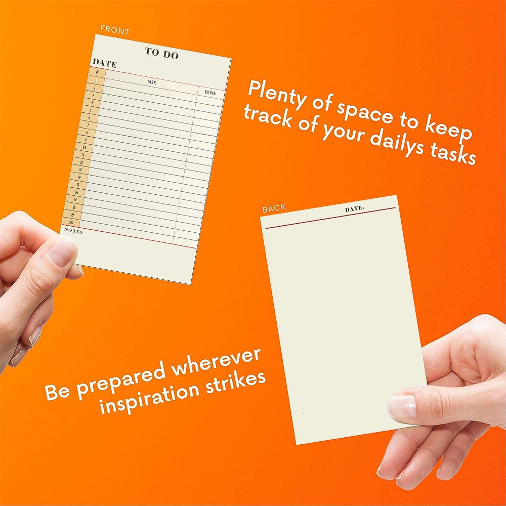 Daily Planner card Double Sided To-Do List Custom Design Printing Notepad Productivity Work Checklist
