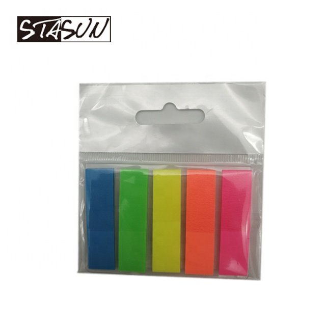 STASUN 5 colour Plastic PET memo index tabs flags leaf pad film index sticky note book mark pad